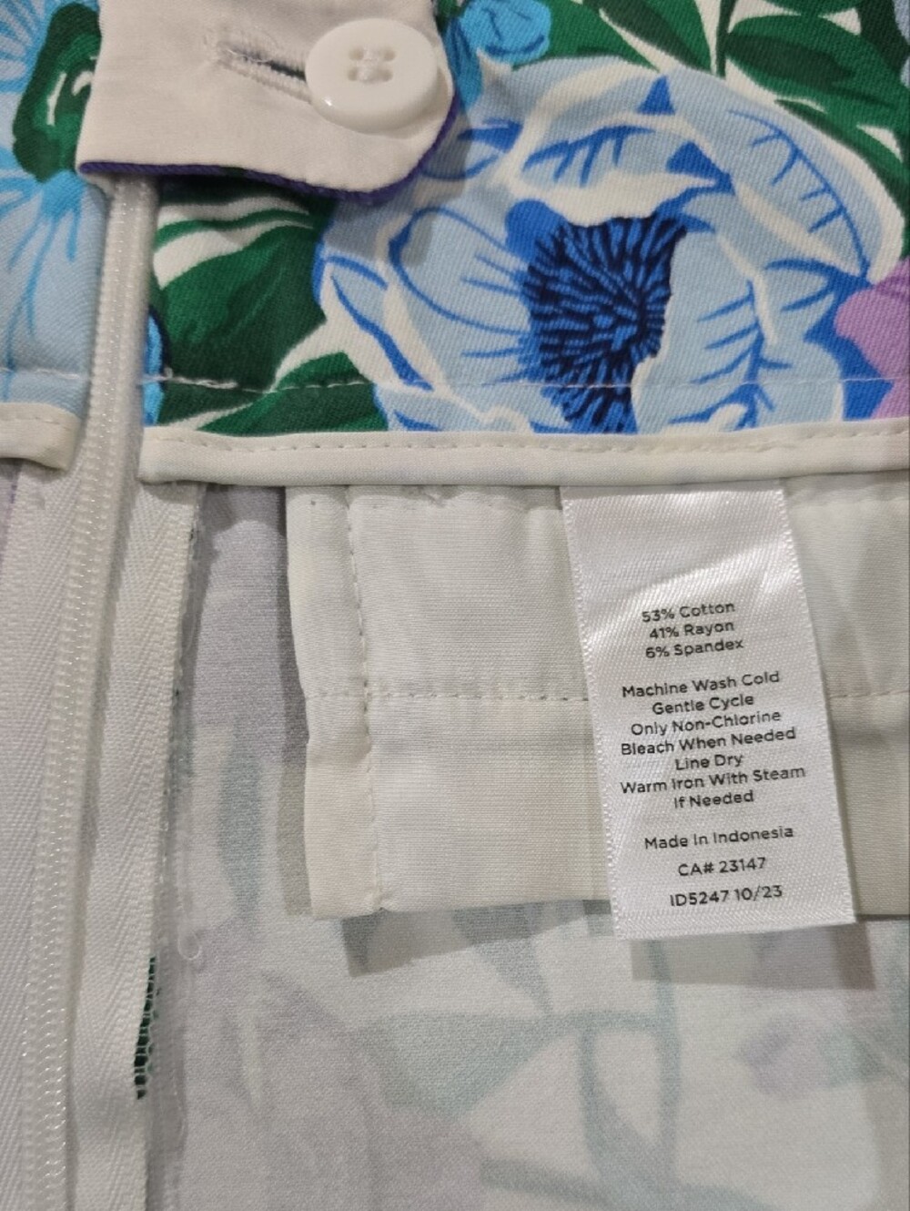 NWT-Talbots Chatham Pants with Purple, Blue & Green Floral Print - Picture 7 of 8